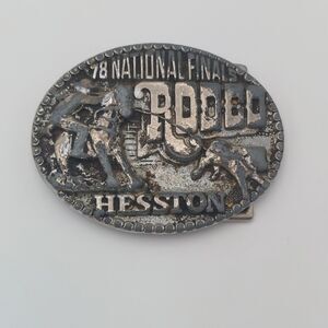 Vintage 1979 National Finals Rodeo Hesston Belt Buckle